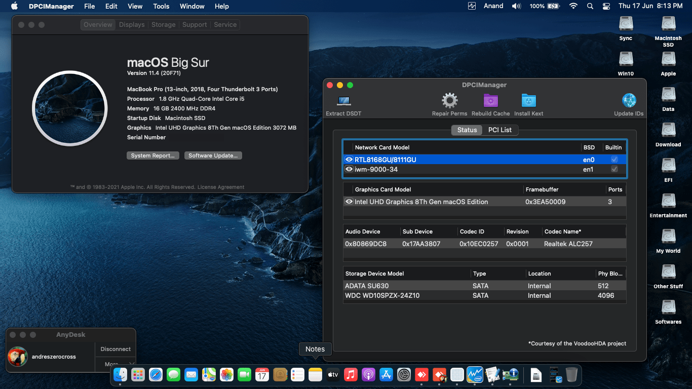Success Hackintosh macOS Big Sur 11.4 Build 20F71 at Lenovo Ideapad L340-15IWL